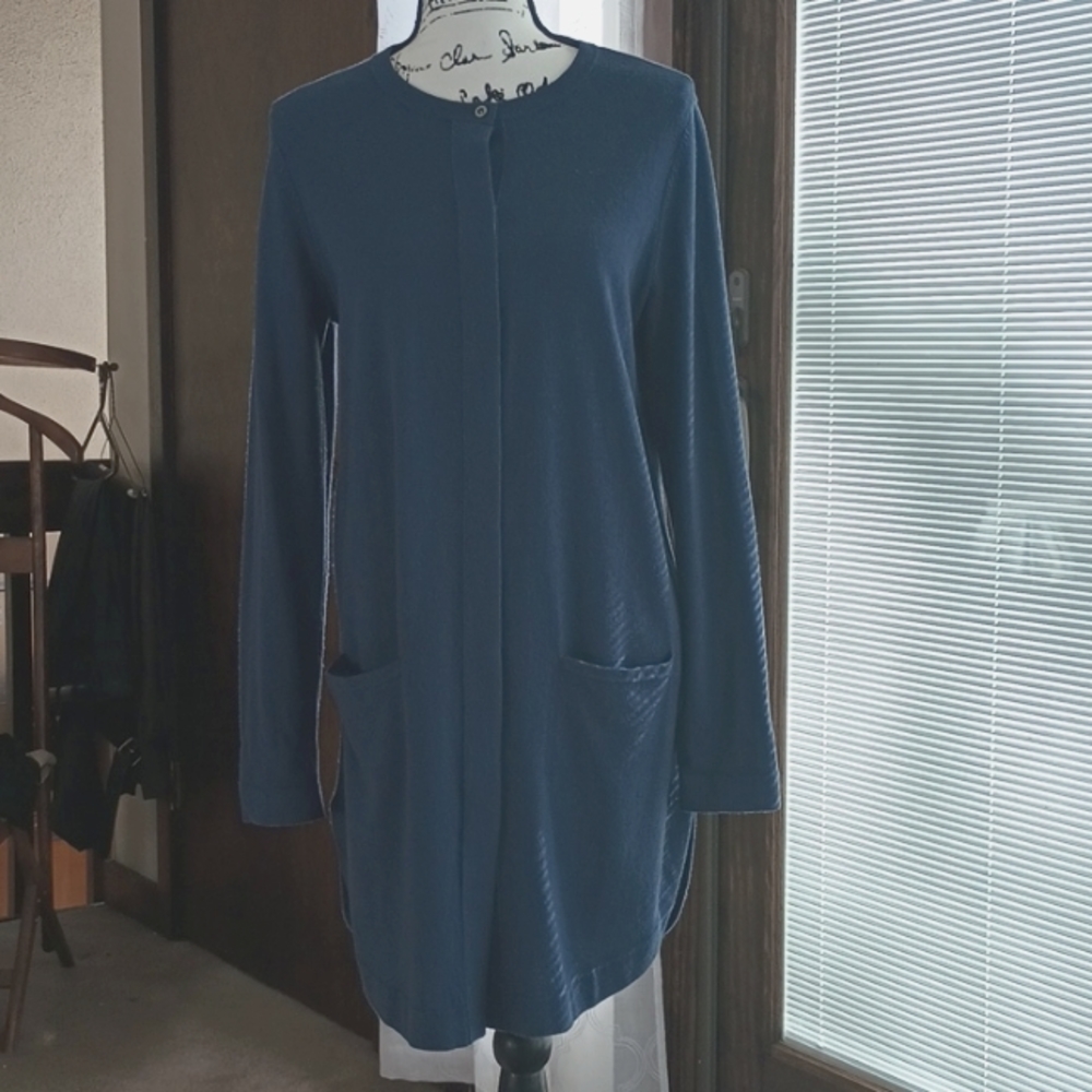 J Jill Cardigan Sweater, Size Small Tall, Blue